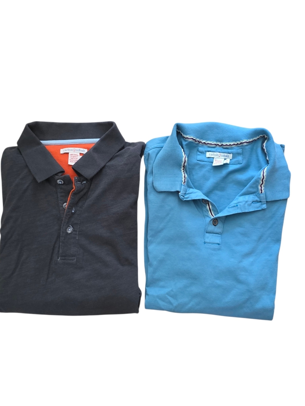 Carbon2Cobalt Lot of 2 Mens Polo Shirts Gray Blue M